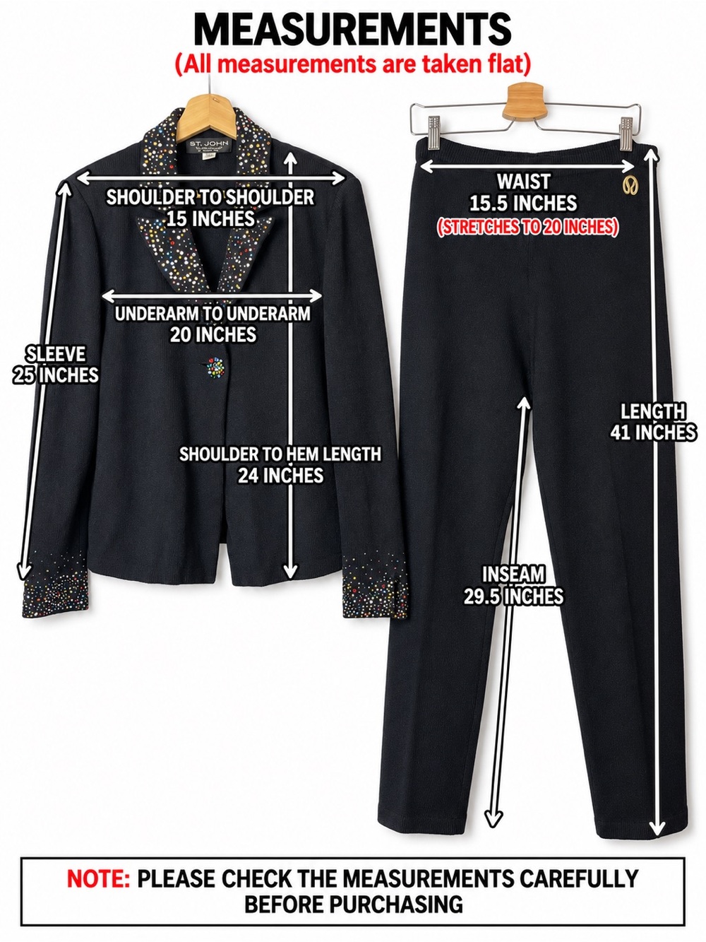 St John evening knit rhinestones embellished 2 pic set suit size 10 - Picture 4 of 11